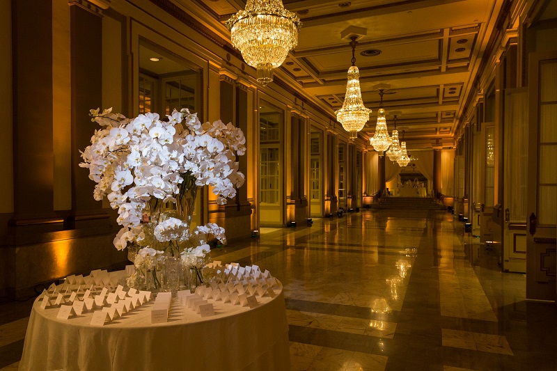 Opulent and elegant wedding reception at the Windsor Ballroom