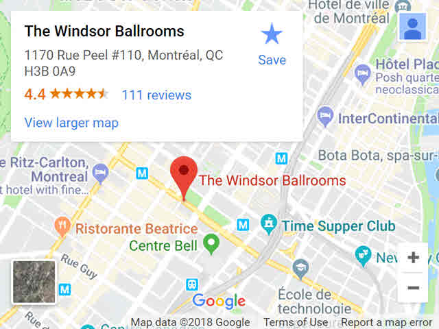 Windsor Ballrooms map